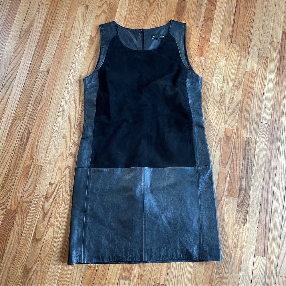 Second Female Black Leather Shift Dress Medium